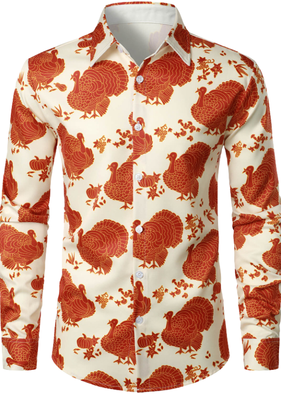 Thanksgiving Holiday Button Long Sleeve Shirt