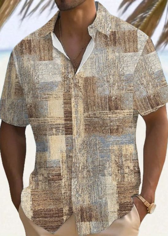Retro Vacation Style Printed Casual Shirt